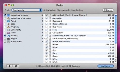 iBackup - darmowe narzędzie do robienia kopii zapasowych