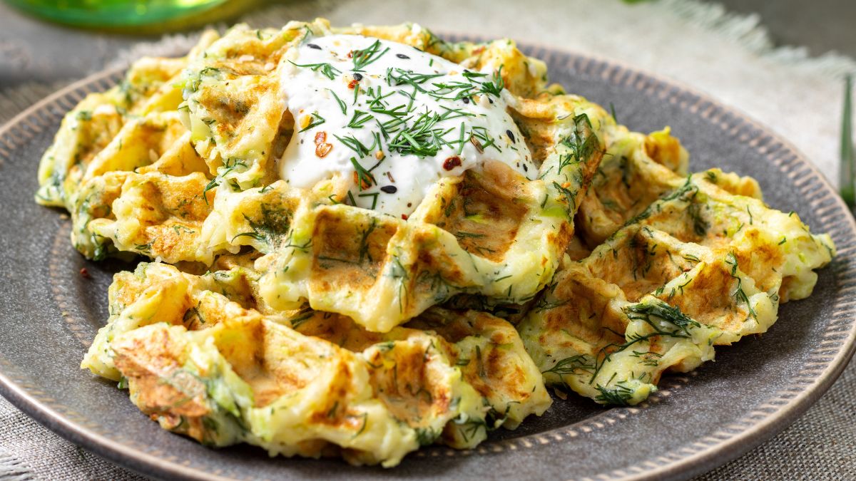 Chrupiące gofry z warzywnym dodatkiem