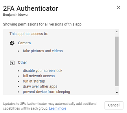 Możliwości zaszyte w szkodliwej aplikacji