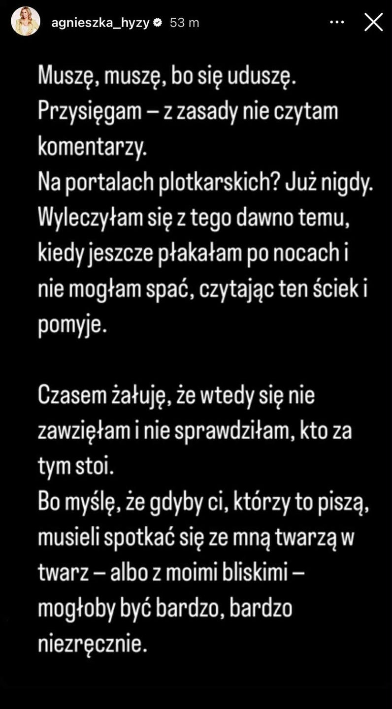 Agnieszka Hyży reaguje na uszczypliwe komentarze