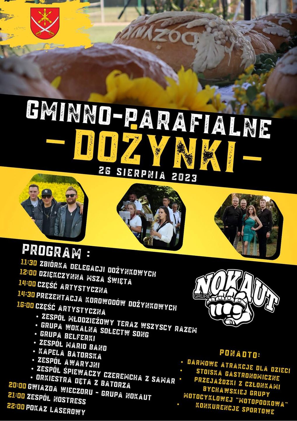 Dożynki w Batorzu 2023 - plakat, program wydarzenia