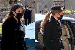 Księżniczki Eugenia i Beatrycze na pogrzebie księcia Filipa