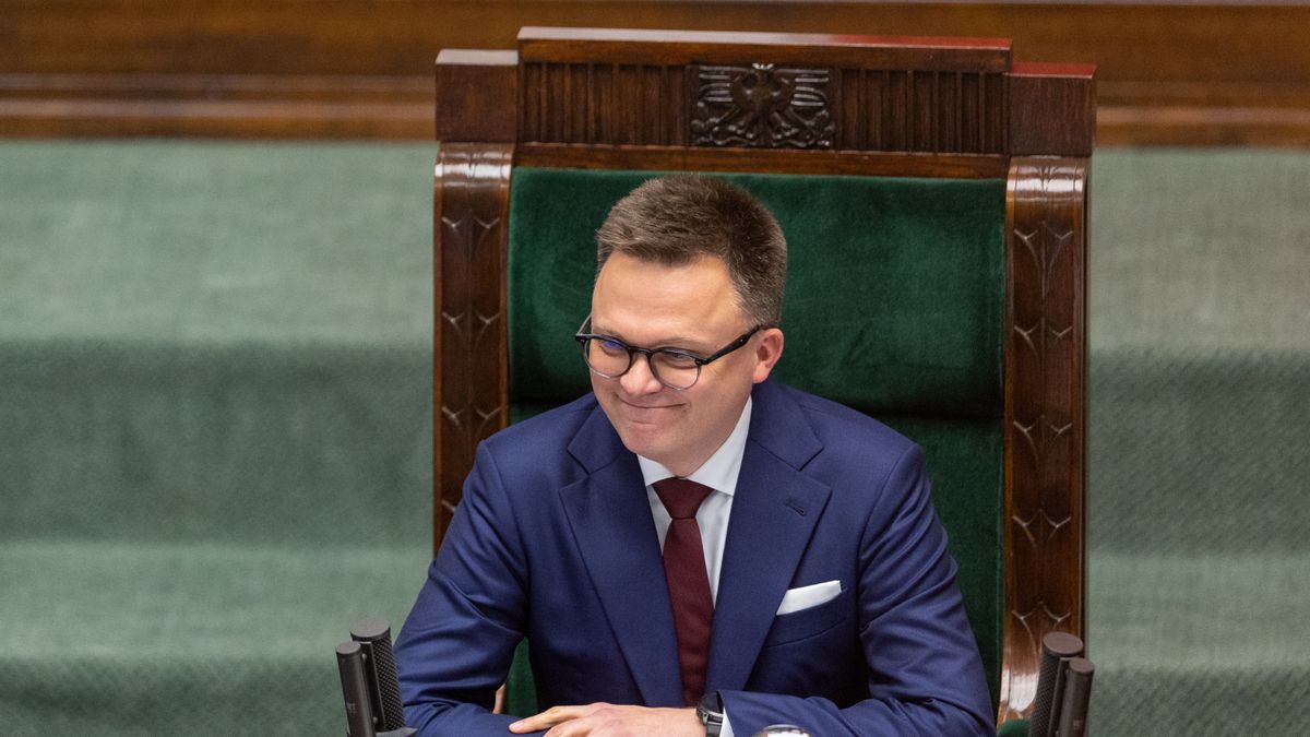 Szymon Holownia during the first session of the parliament of the 10th term in Warsaw, Poland on November 13 , 2023.

 (Photo by Andrzej Iwanczuk/NurPhoto via Getty Images)