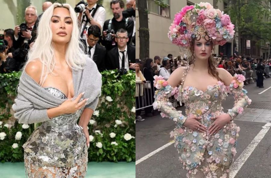 Kim Kardashian and Haley Kalil during Met Gala 2024