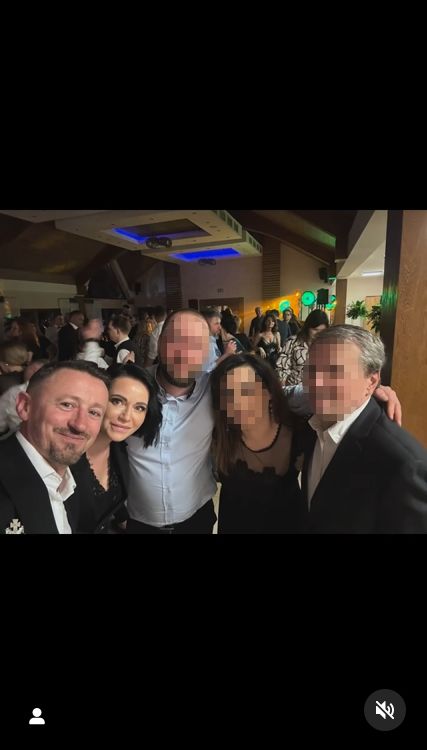 Izabela Małysz i Adam Małysz na balu u braci Golec