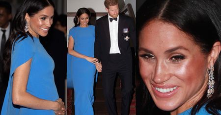 Ciężarna Meghan z WIDOCZNYM BRZUSZKIEM bawi się na przyjęciu u prezydenta Fidżi (ZDJĘCIA)