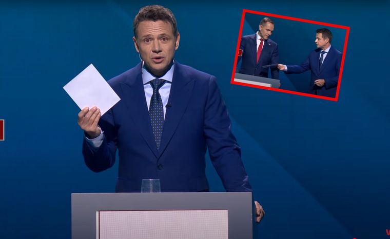 Tajemnicza koperta Trzaskowskiego. Wręczył ją Nawrockiemu
