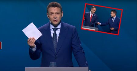 Tajemnicza koperta Trzaskowskiego. Wręczył ją Nawrockiemu