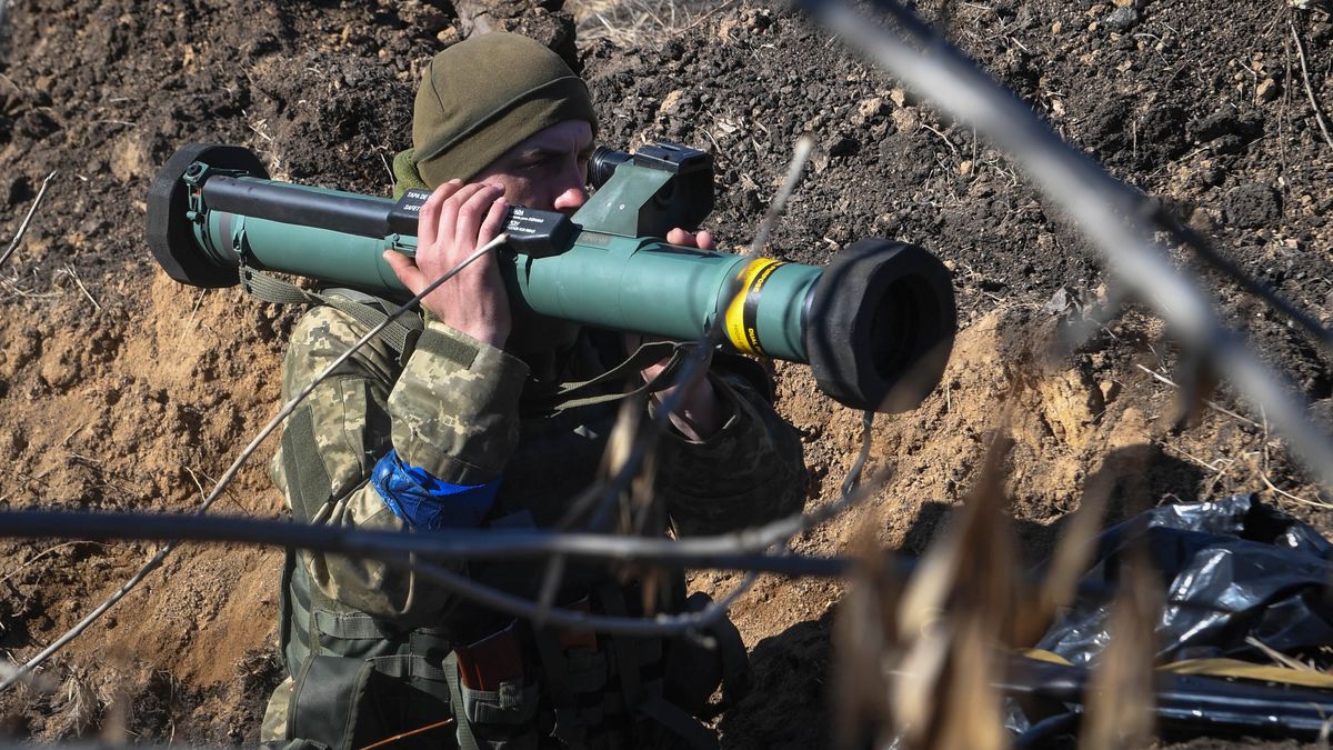  Charków, Ukraina, 23.03.2022. Ukraiński posterunek na jednej z dróg dojazdowych do Charkowa, 23 bm. Trwa inwazja Rosji na Ukrainę. (amb) PAP/Andrzej Lange