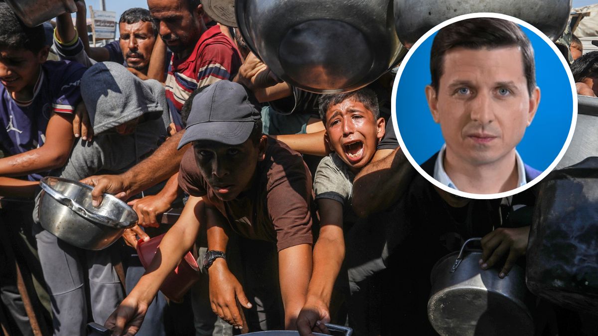 Punkt dystrybucji żywności w Strefie Gazy 