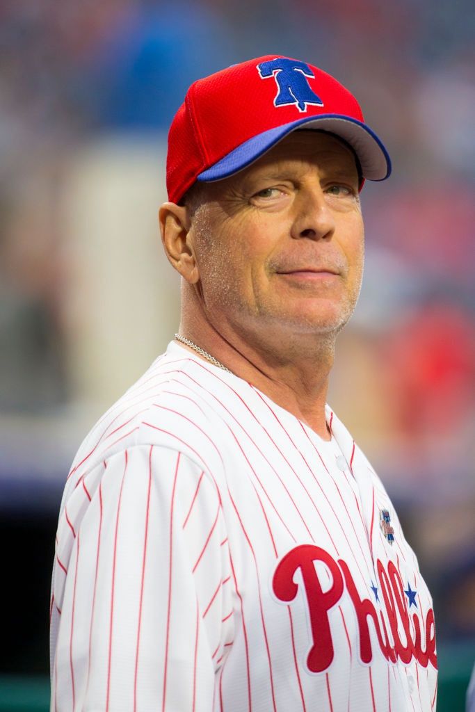 Milwaukee Brewers v Philadelphia PhilliesPHILADELPHIA, PA - MAY 15: Actor Bruce Willis looks on prior to the game between the Milwaukee Brewers and Philadelphia Phillies at Citizens Bank Park on May 15, 2019 in Philadelphia, Pennsylvania. (Photo by Mitchell Leff/Getty Images)Mitchell Leffbaseball, american league, national league