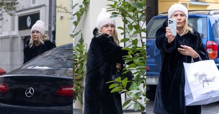 Posyłająca groźne spojrzenia Grażyna Szapołowska ZASTAWIŁA bramę luksusowym mercedesem i pognała do butiku