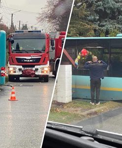 Autobus wjechał w dom. Zdjęcia z miejsca wypadku