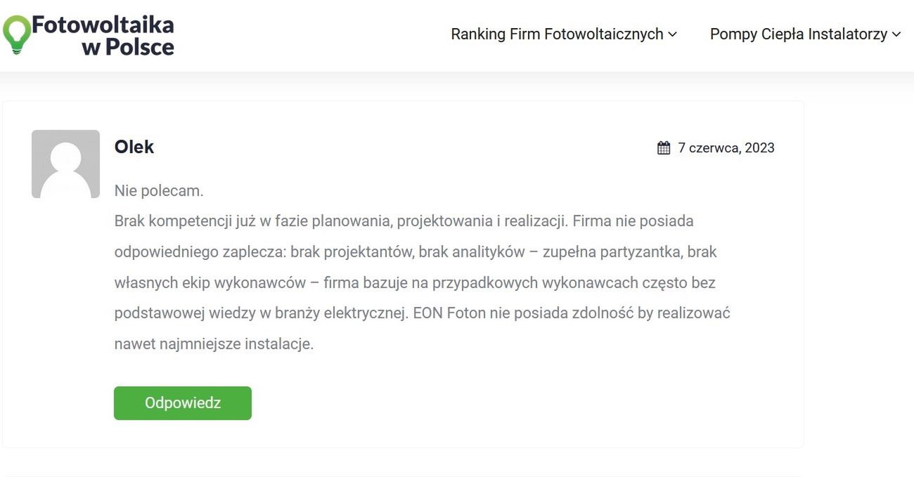 Klienci zarzucają firmie E.ON Energy nierzetelność 