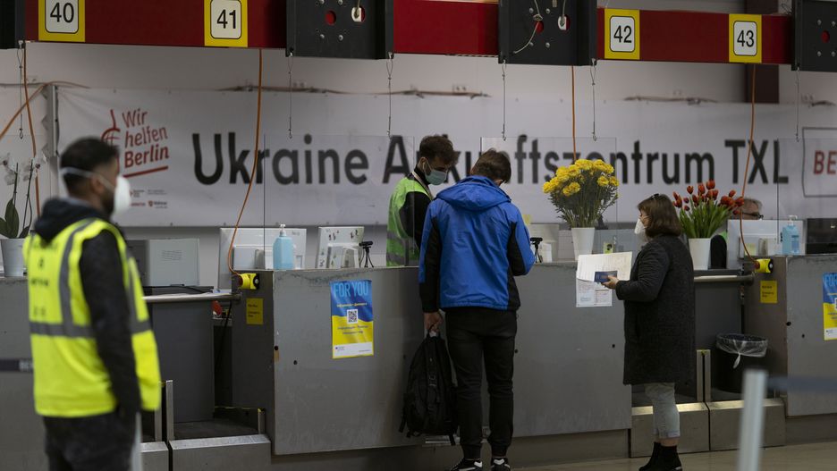 Punkt recepcyjny dla uchodźców z Ukrainy w Berlinie