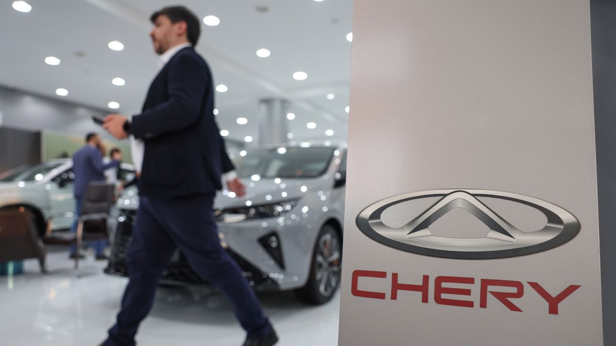 Signage inside a Chery Automobile Co. Ltd. dealership in Doha, Qatar, on Wednesday, Oct. 4, 2023. Chinese electric-vehicle makers are facing one of their biggest challenges yet: convincing drivers in the oil-rich Middle East to switch to battery-powered cars. Photographer: Christopher Pike/Bloomberg via Getty Images