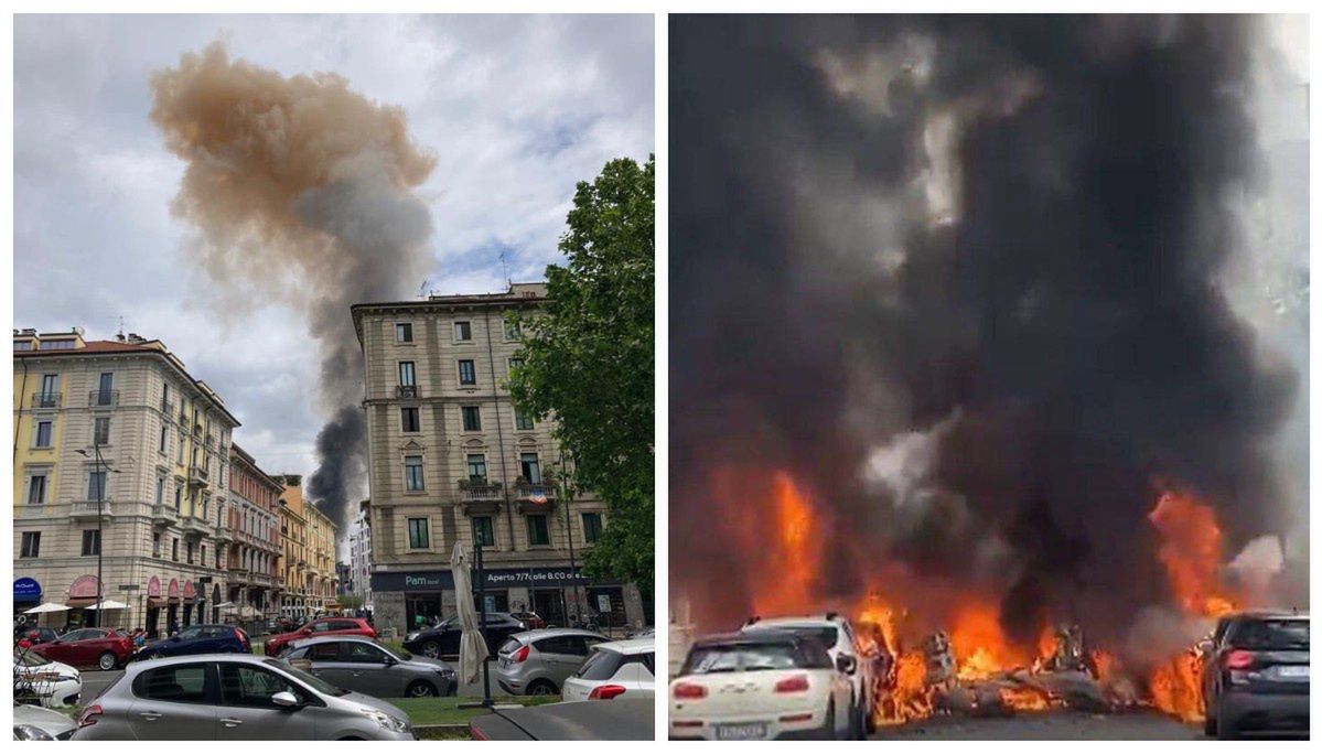 Kłęby dymu na Mediolanem. W mieście doszło do wybuchu