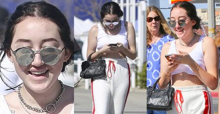 Siostra Miley Cyrus śmieje się do telefonu