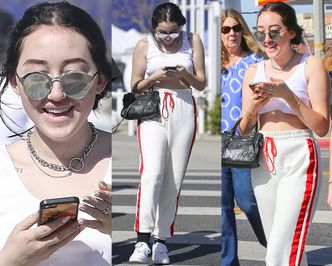 Siostra Miley Cyrus śmieje się do telefonu