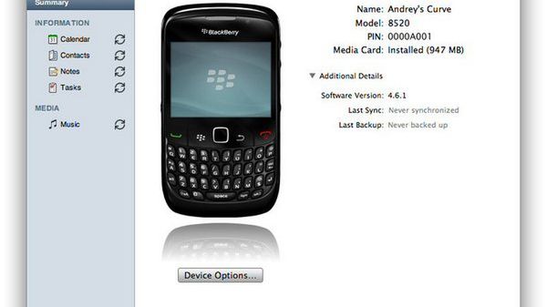 Zarządzanie Blackberry z Maca 1