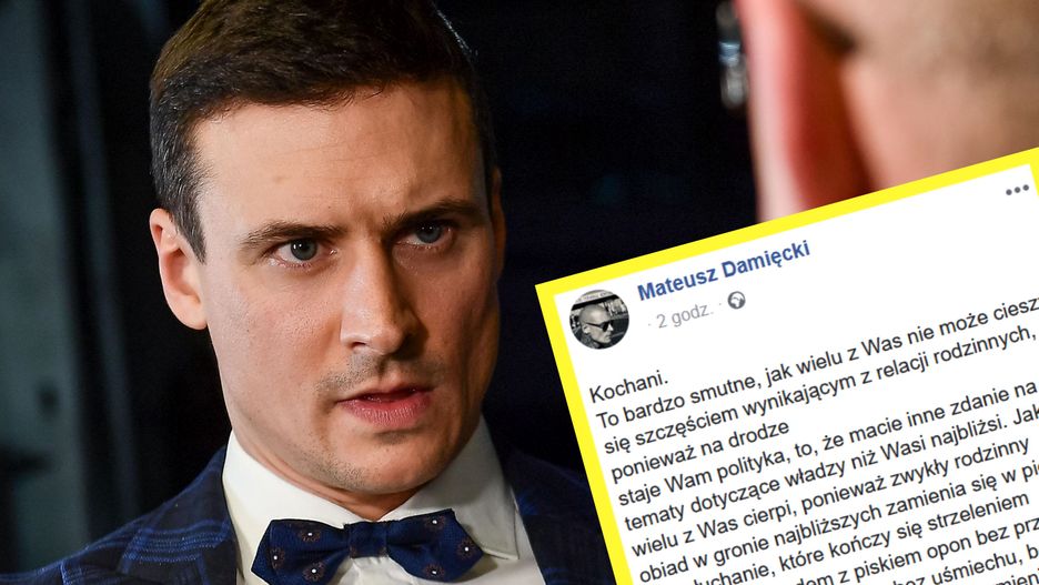 Mateusz Damięcki opublikował na FB "list do matki"