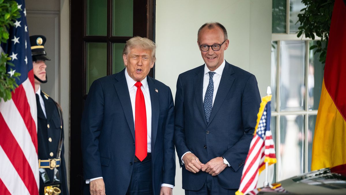 President Trump Meets With German Chancellor Merz At White House
US President Donald Trump, center, and Friedrich Merz, Germany's chancellor, right, outside the West Wing of the White House in Washington, DC, US, on Thursday, June 5, 2025. Relations between Washington and Berlin are tense amid issues ranging from trade imbalances to support for Kyiv. Photographer: Graeme Sloan/Bloomberg via Getty Images
Bloomberg
emea, 2025uspolitics, north american, european, foreign relations, us, united states of america, euro members, the white house, americas, german, government news, international relations, e.u., eu, u.s.a., american, u.s. government