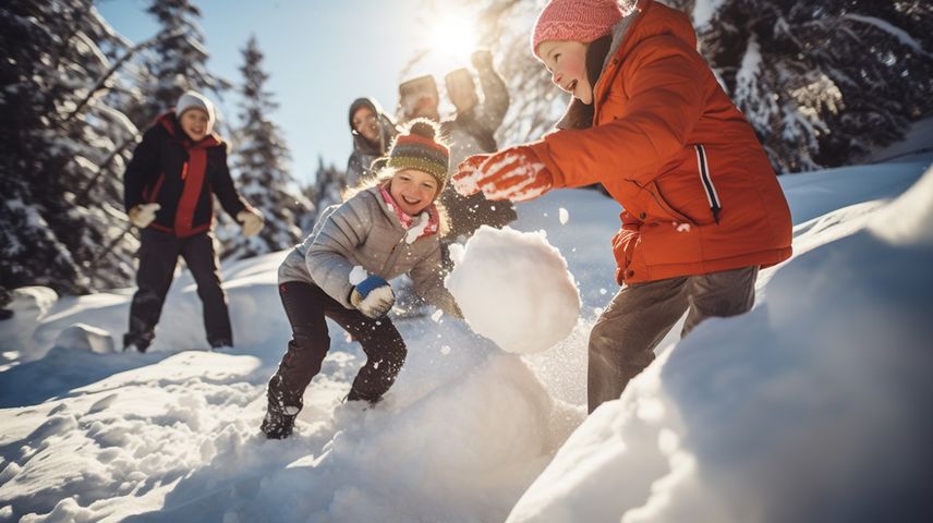 Wspólna zabawa na śniegu to świetny pomysł na spędzanie czasu podczas ferii zimowych