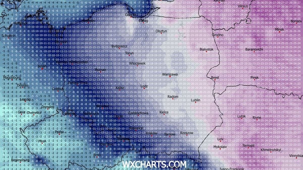 Prognozowana temperatura w Polsce w niedzielę 1 lutego 2026