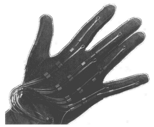 Dan Sandindo's glove for handling virtual objects