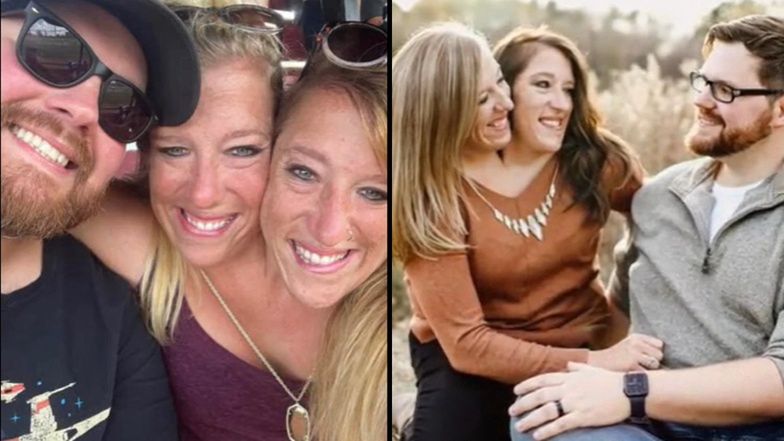 Bliźniaczki Abby i Brittany Hensel z mężem