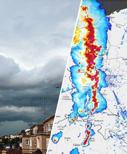Burzowy front na Pomorzu Zachodnim. Połamane drzewa, zalane ulice