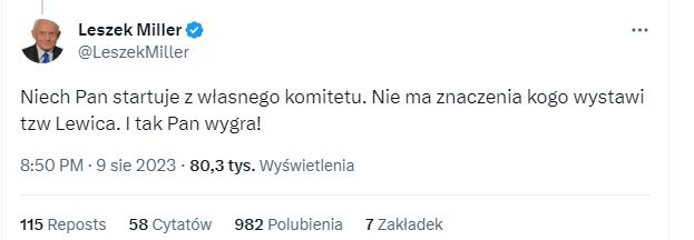 Komentarz Leszka Millera