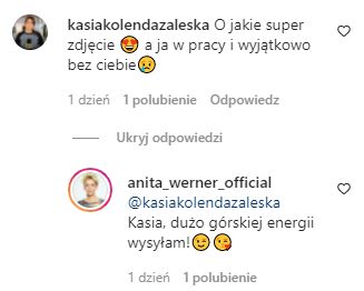 Anita Werner wysłała koleżance "dużo górskiej energii" 