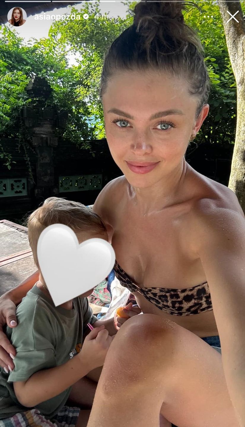 Joanna Opozda z synem na Bali