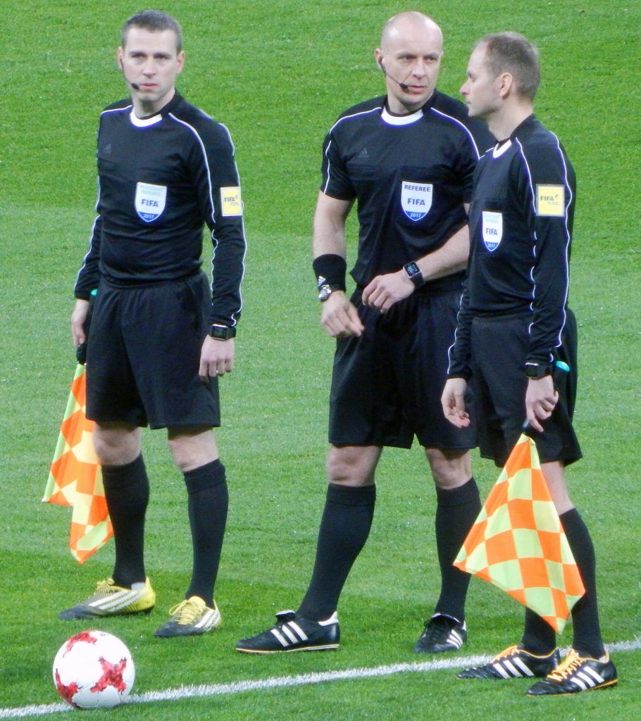 Tomasz Listkiewicz, Szymon Marciniak i Paweł Sokolnicki w 2017 roku fot. Oleg Bkhambri/CC BY-SA 4.0