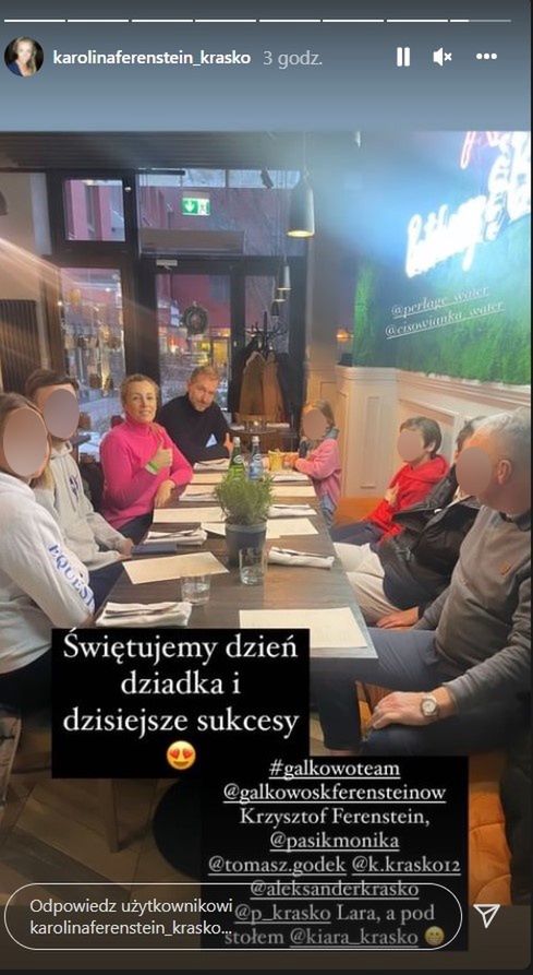 Rodzina świętowała sukces Kuby w restauracji 