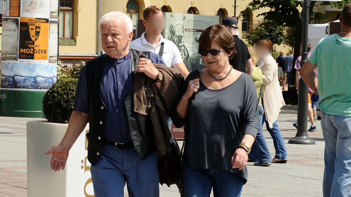 Marian Opania z żoną