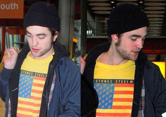 Zmęczony Pattinson na lotnisku...