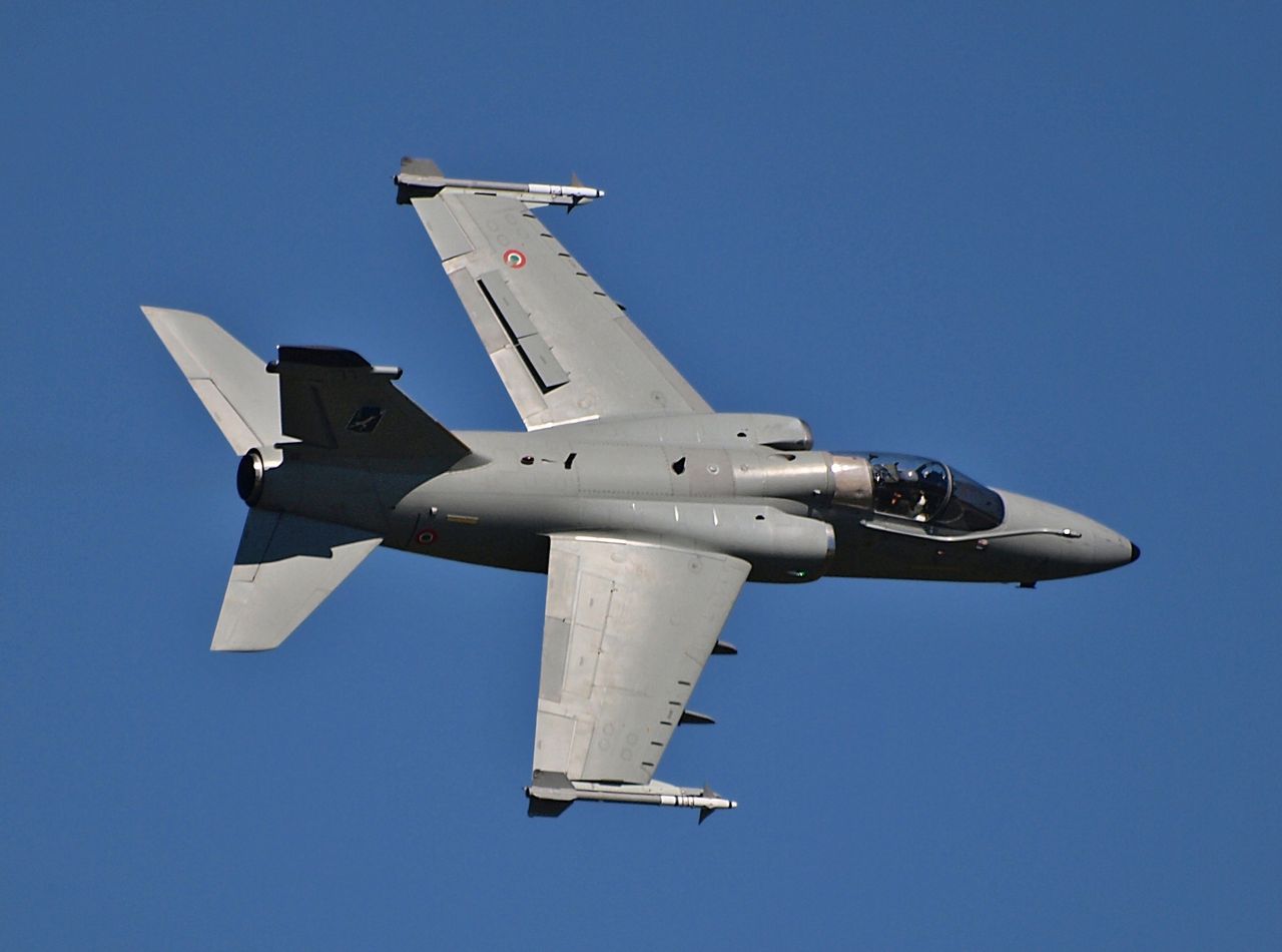 AMX A-11 Ghibli airplane in Italian colors