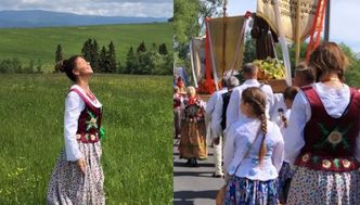 Uduchowiona Edyta Górniak PLĄSA W POLU ubrana w góralski strój (ZDJĘCIA)