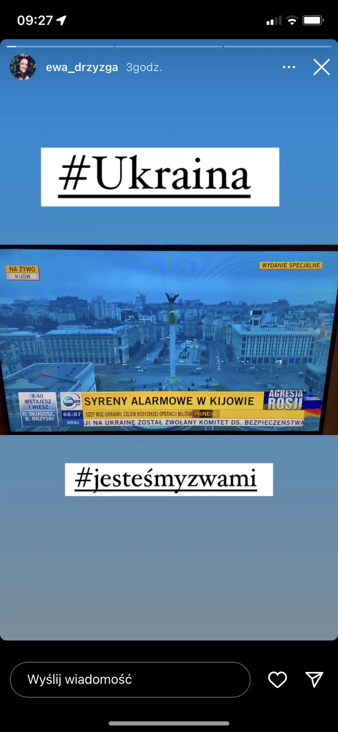 Celebryci solidaryzują się z zaatakowaną przez Rosję Ukrainą