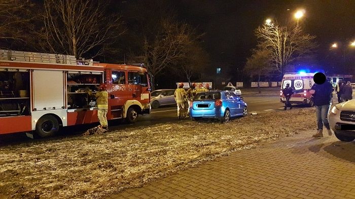 Zderzenie toyoty i seata na ul. Związkowej | fot. KM PSP w Lublinie