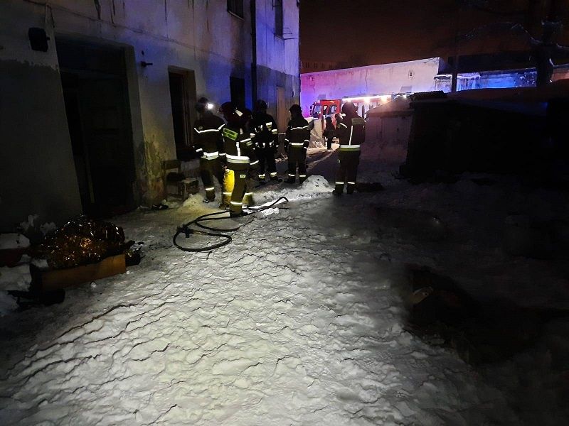 Pożar kamienicy przy ul. Żelaznej w Lublinie | fot. KM PSP Lublin