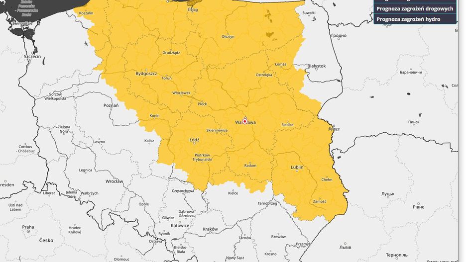 Mapa ostrzeżeń meteorologicznych