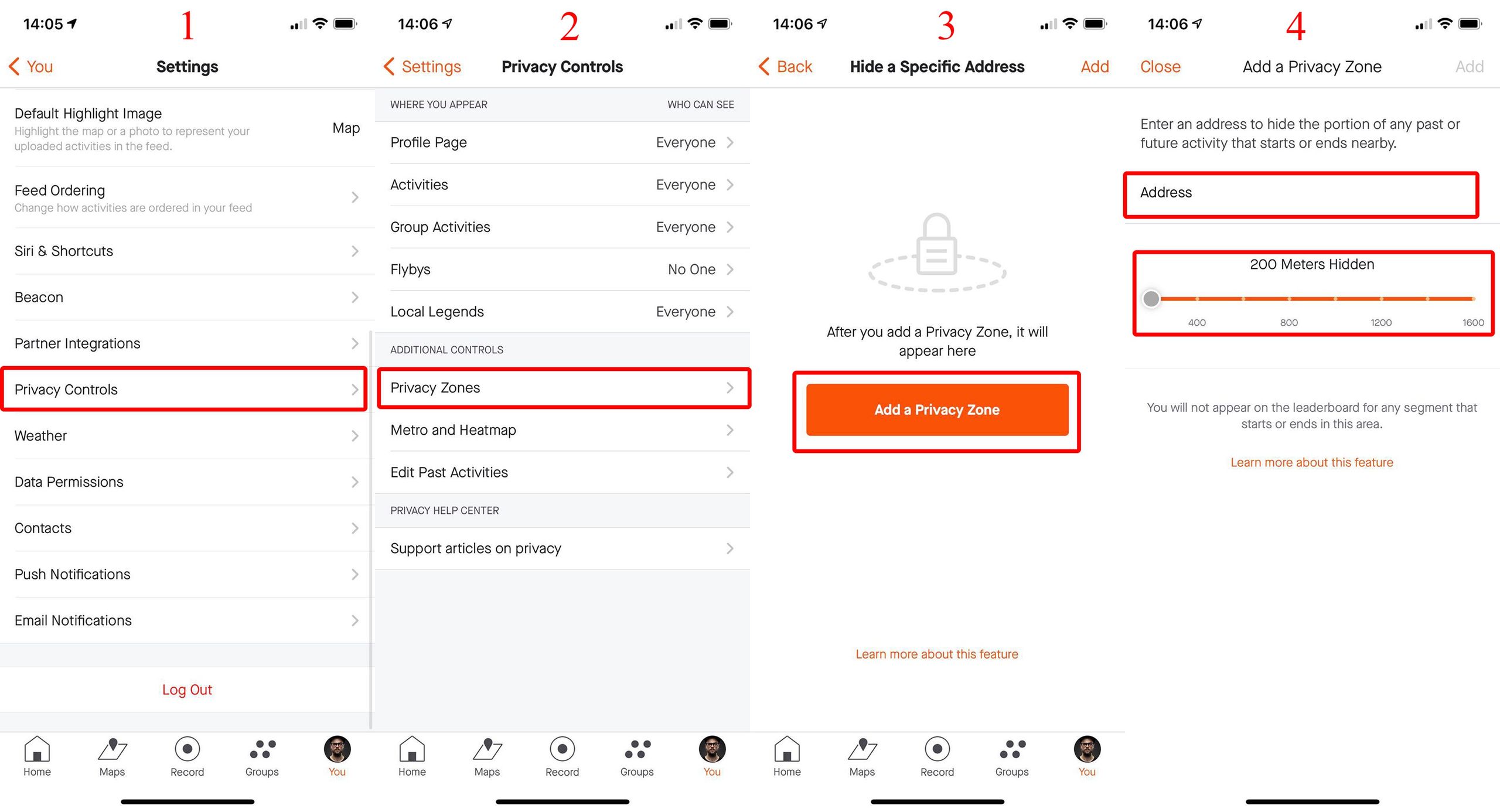 Kolejne kroki ustawienia prywatnych lokacji na Strawie.