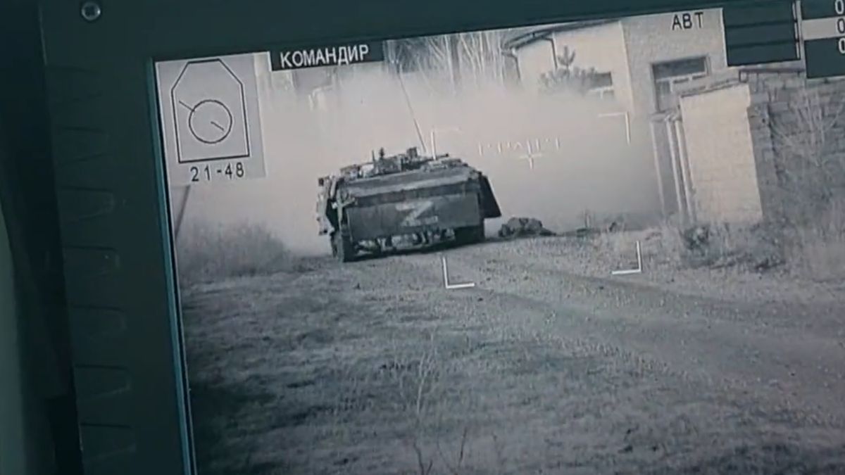 Ostrzał rosyjskiego czołgu