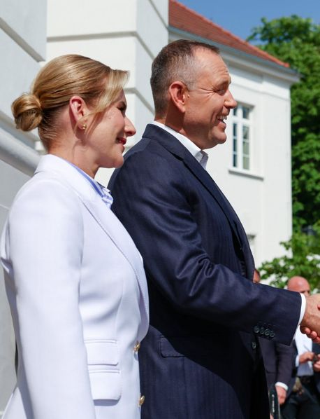 Marta Nawrocka na spotkaniu w Juracie