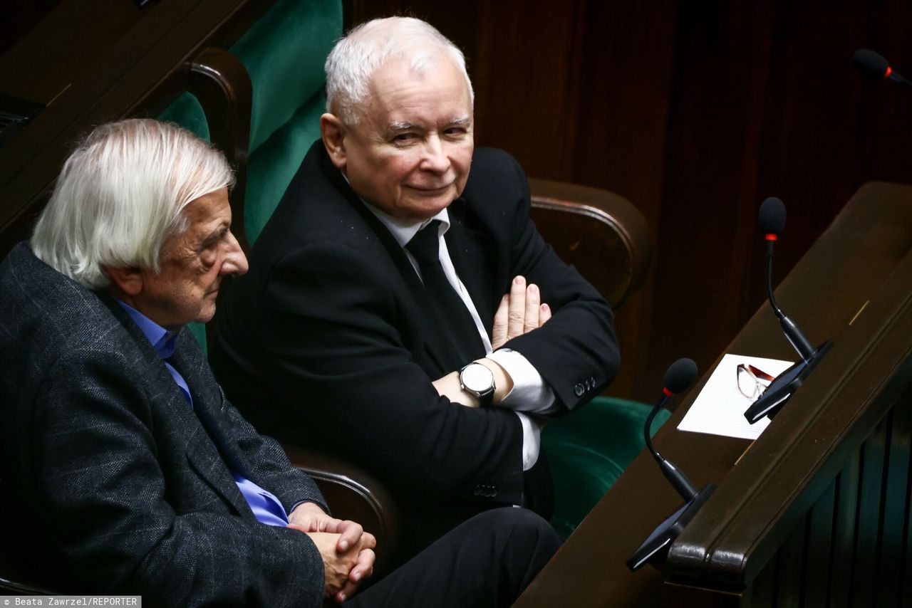 Posiedzenie Sejmu. Na zdjęciu Jarosław Kaczyński i Ryszard Terlecki