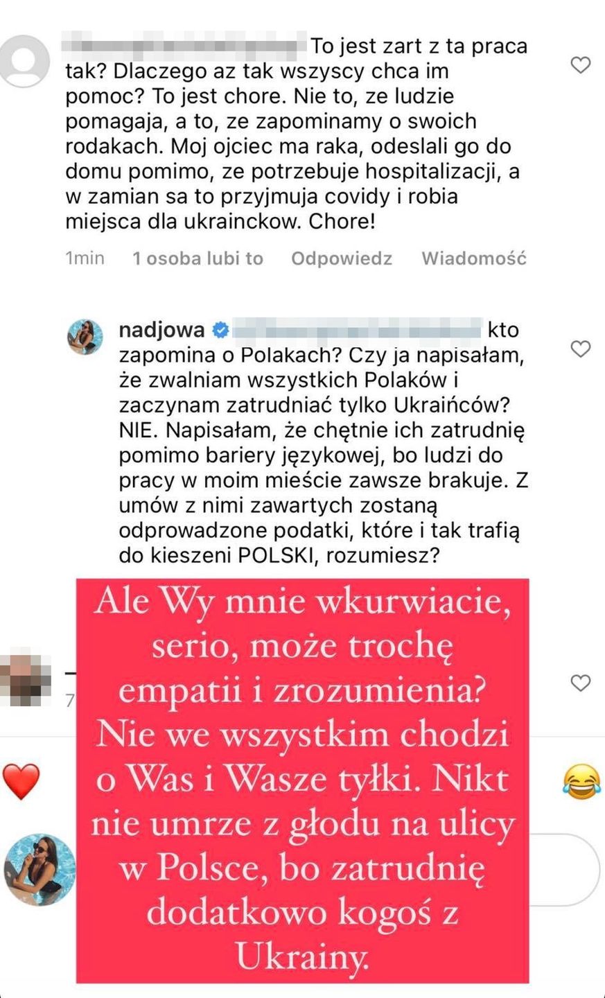 Nadia Długosz odpowiada na krytykę swojego działania