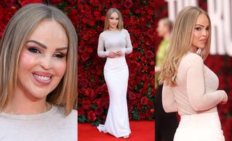 Oblana kwasem przez byłego Katie Piper błyszczy na premierze filmu. Prezenterka ma za sobą 400 zabiegów